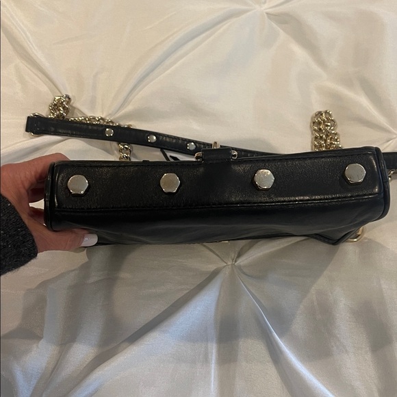 Rebecca Minkoff Black Leather Bag with Gold Accent - Picture 4 of 10